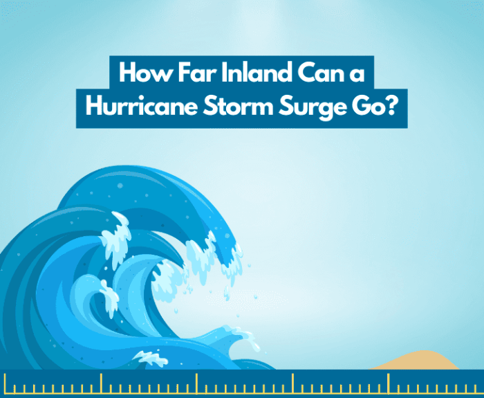 How far inland will 15' storm surge travel